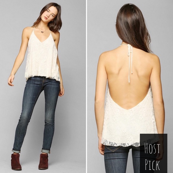 Urban Outfitters Tops - 🌻Urban Outfitters Lace Halter Top Ivory